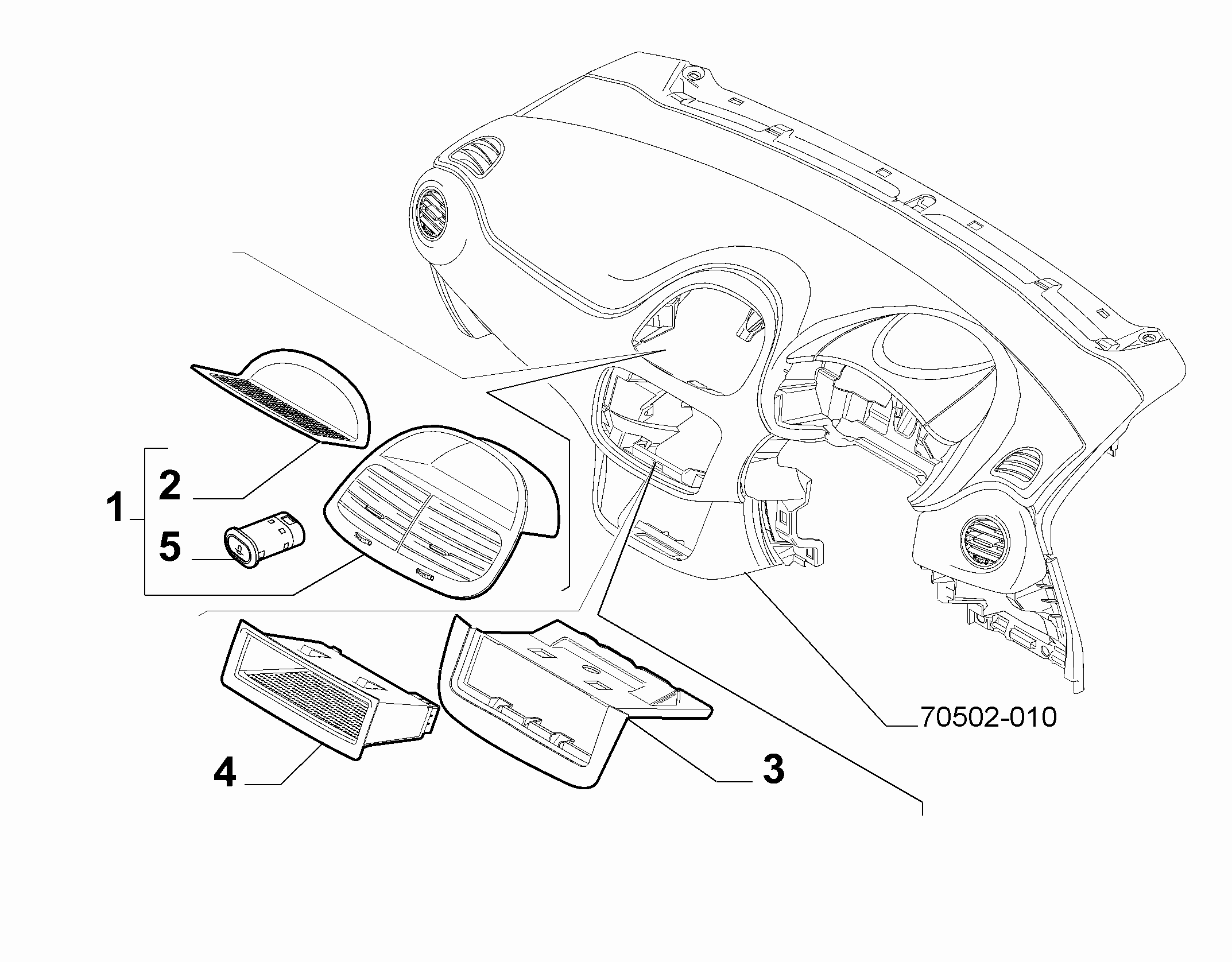 70502-020 DASHBOARD INSTRUMENT HOLDER DIALS