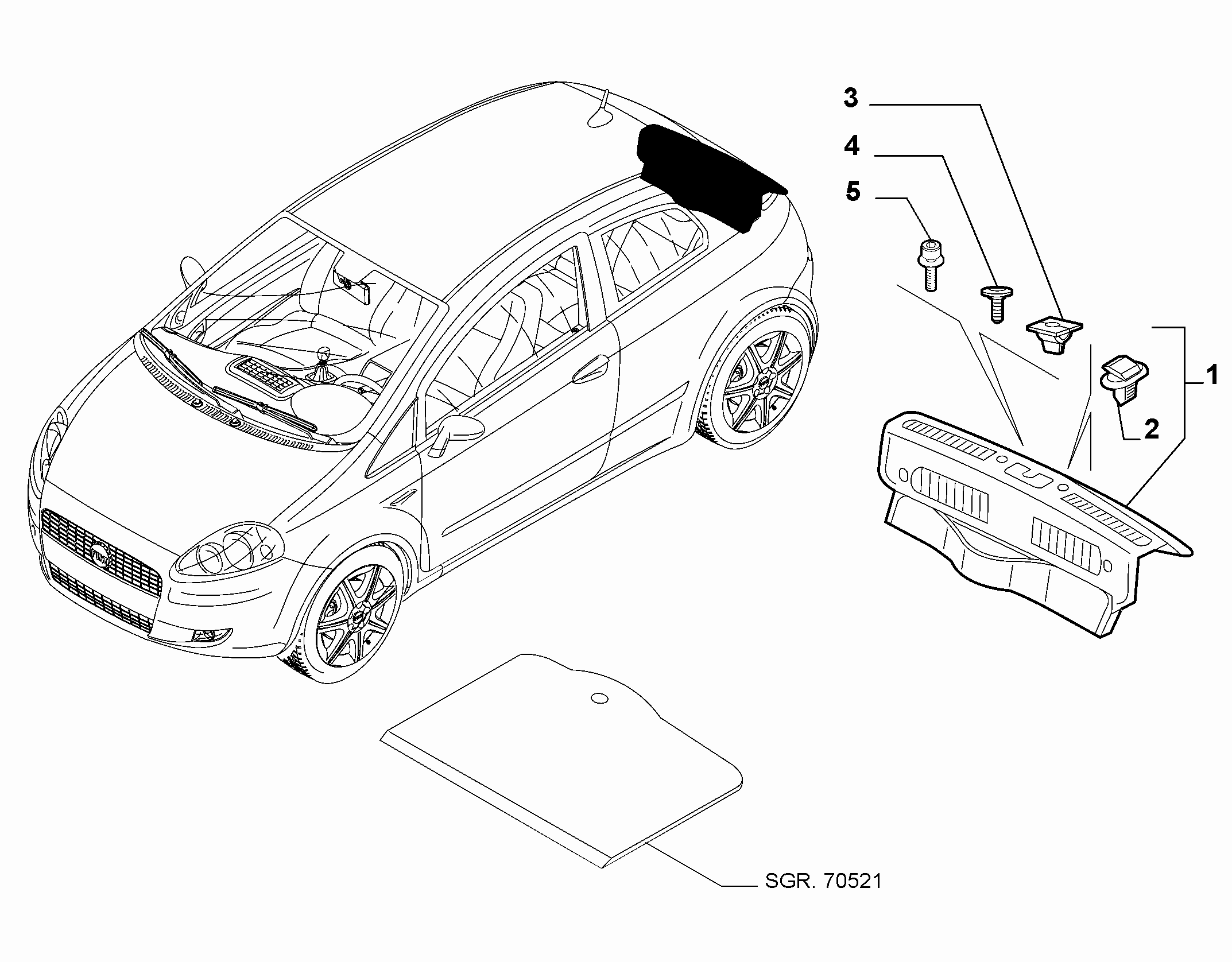 70526-020 REAR TRUNK INTERNAL LINING