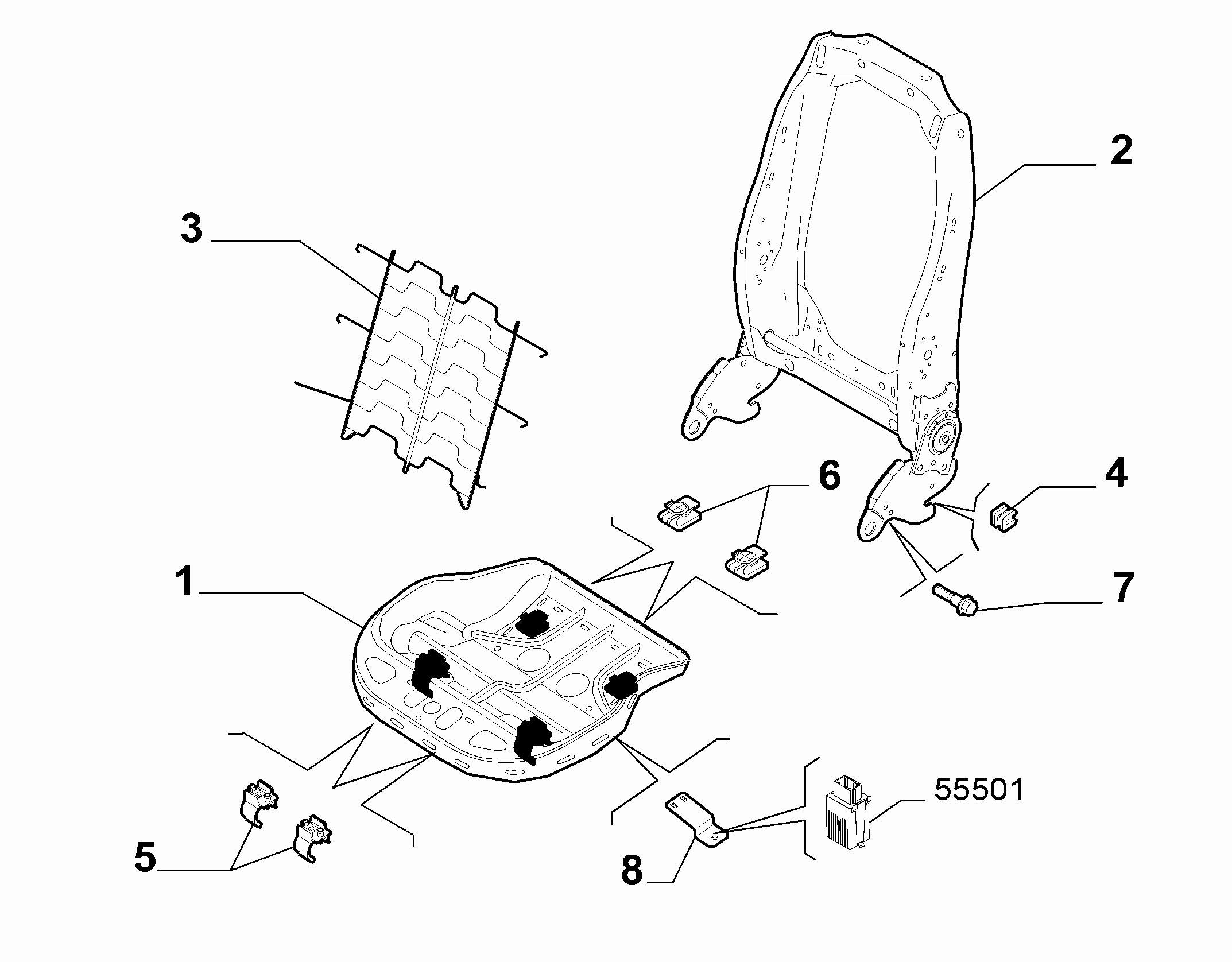 70601-020 FRONT SEAT FRAME
