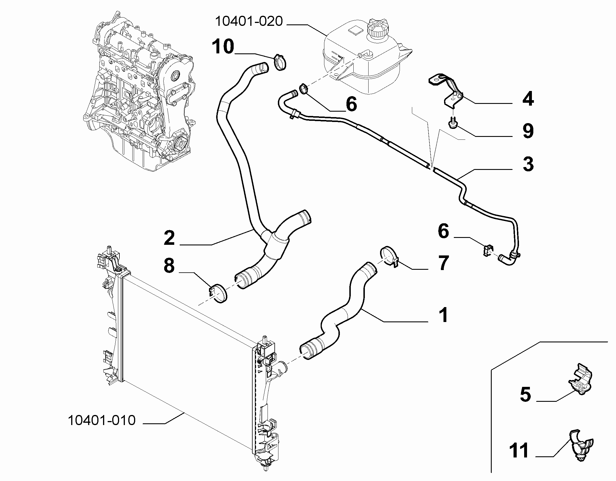 10401-030 RADIATOR PIPING