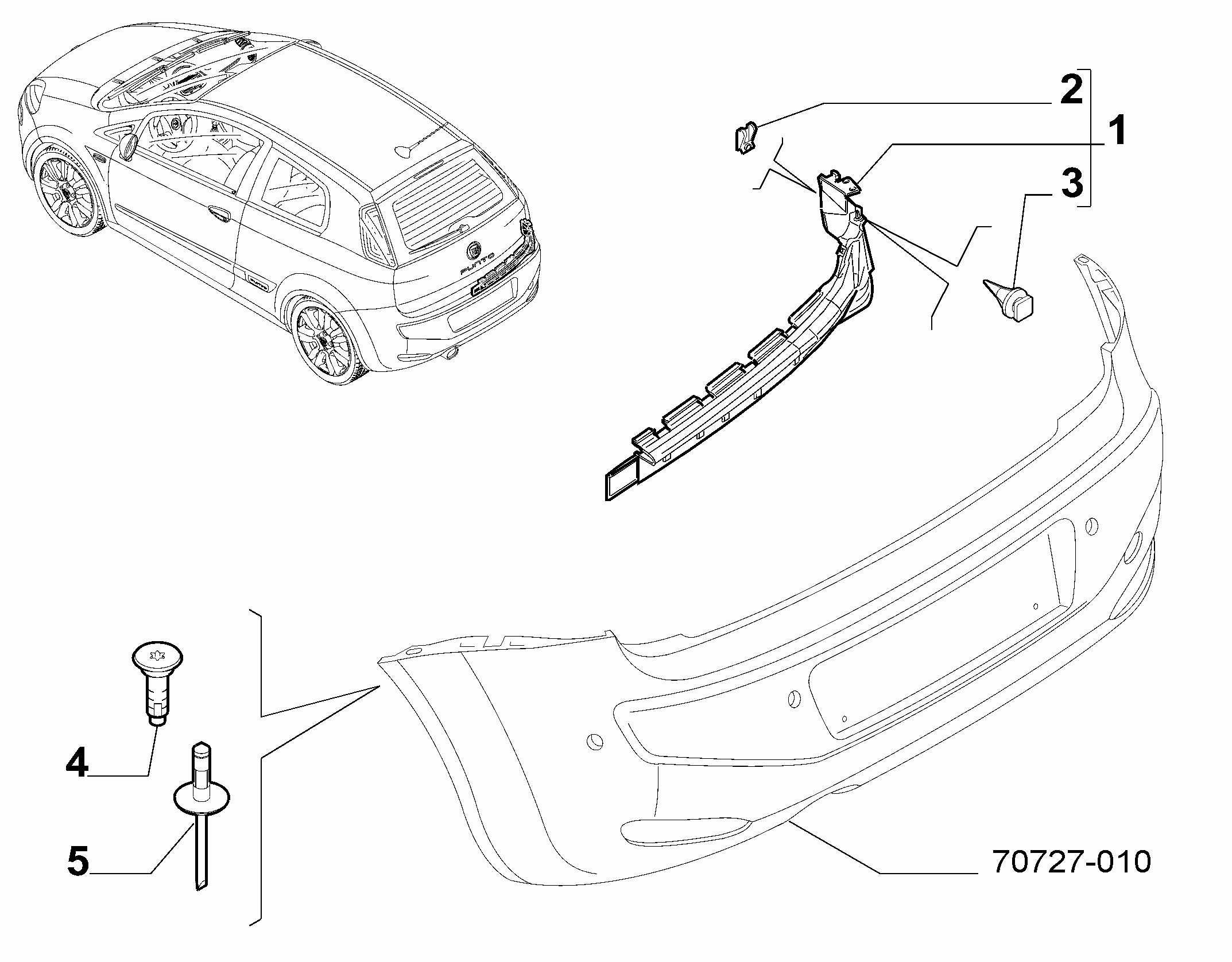 70727-020 REAR BUMPER CLAMPS