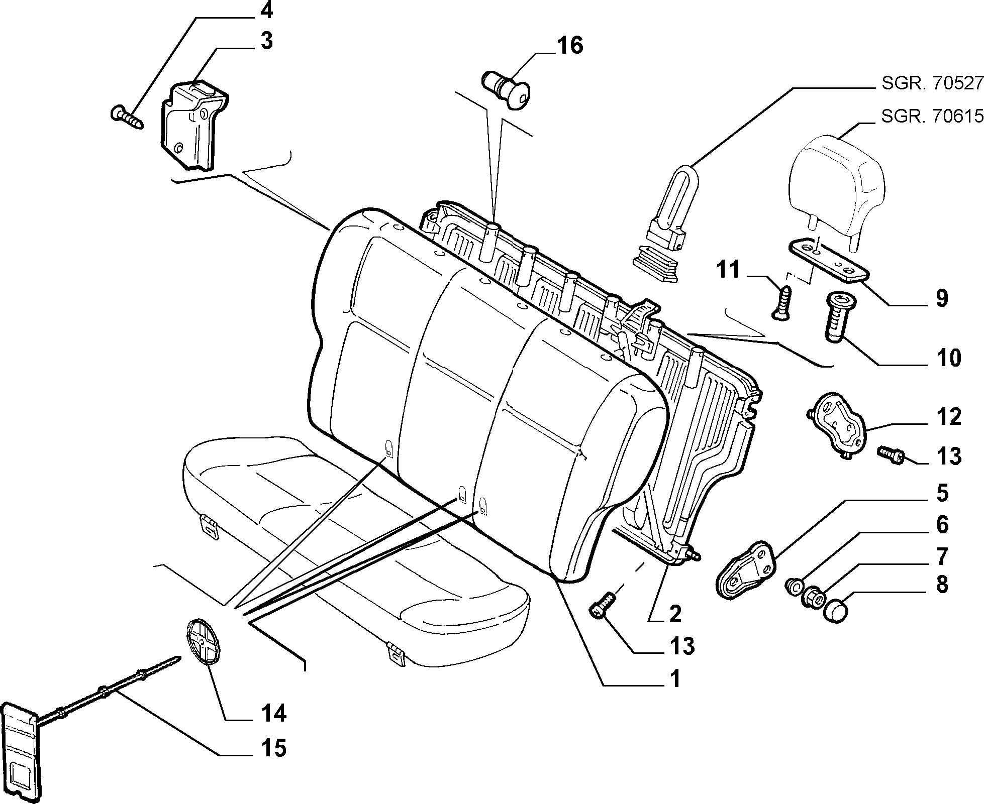 70613/00 REAR SEAT