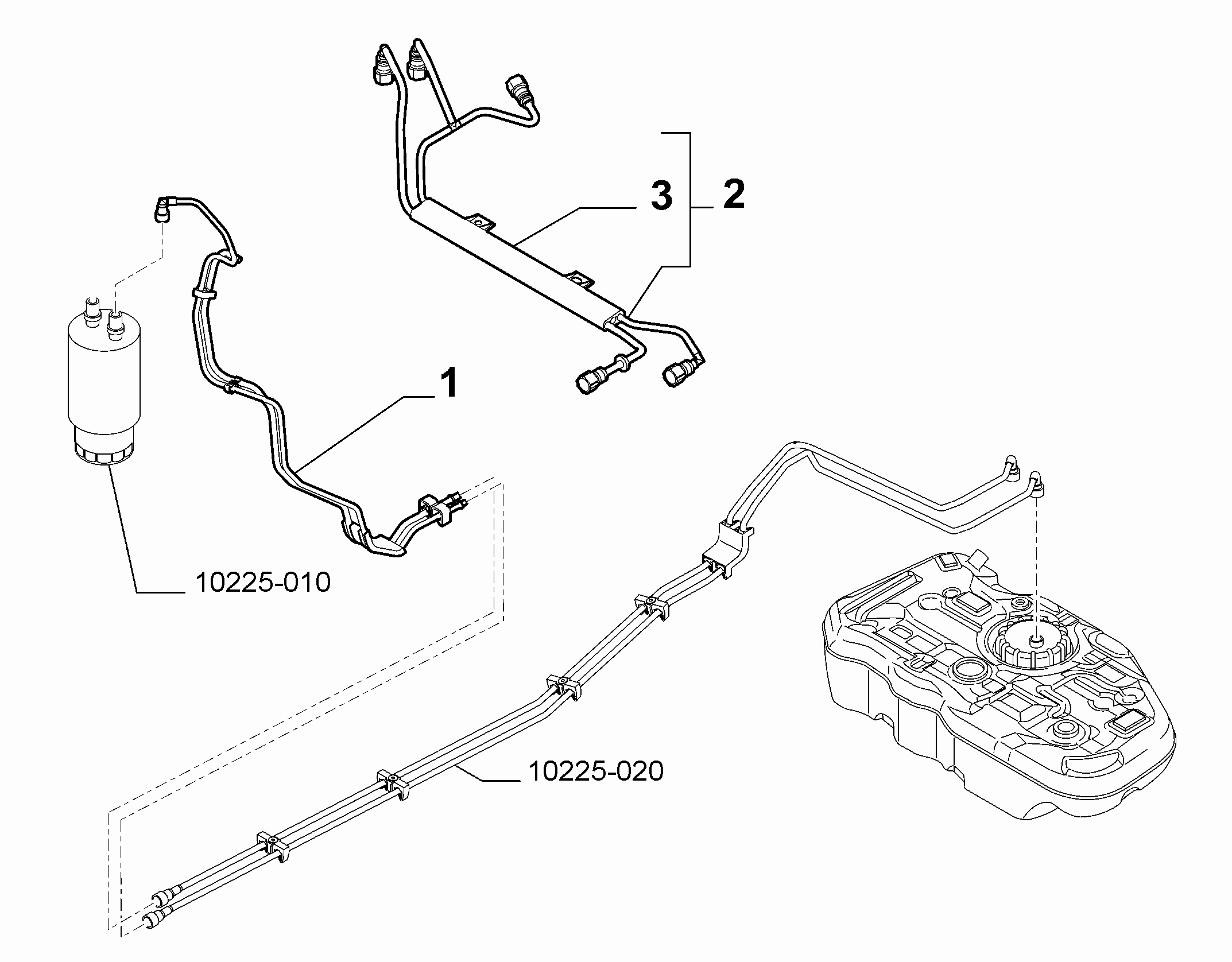10201-030 ENGINE WELL FUEL PIPES