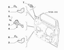 70129-020 FRONT SIDE DOOR HINGE AND SCREW