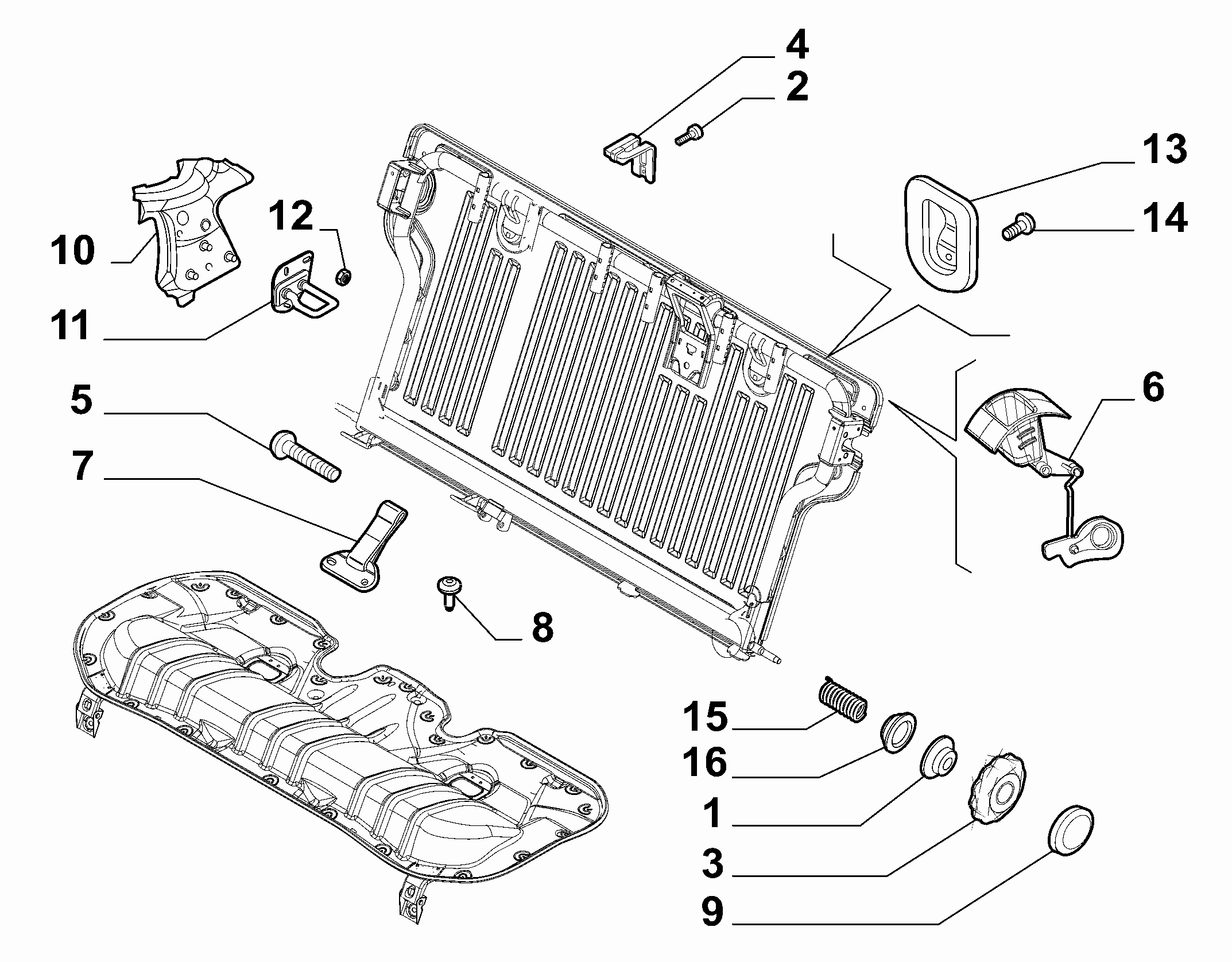 70613-030 REAR SEAT ADJUSTMENT DEVICE