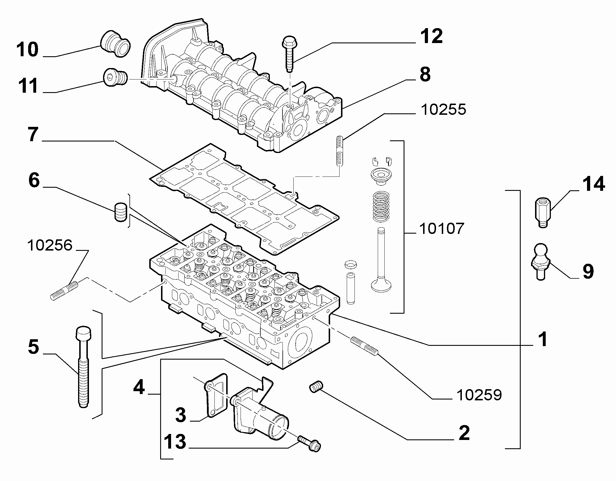 10101-020 CYLINDER HEAD AND GASKETS