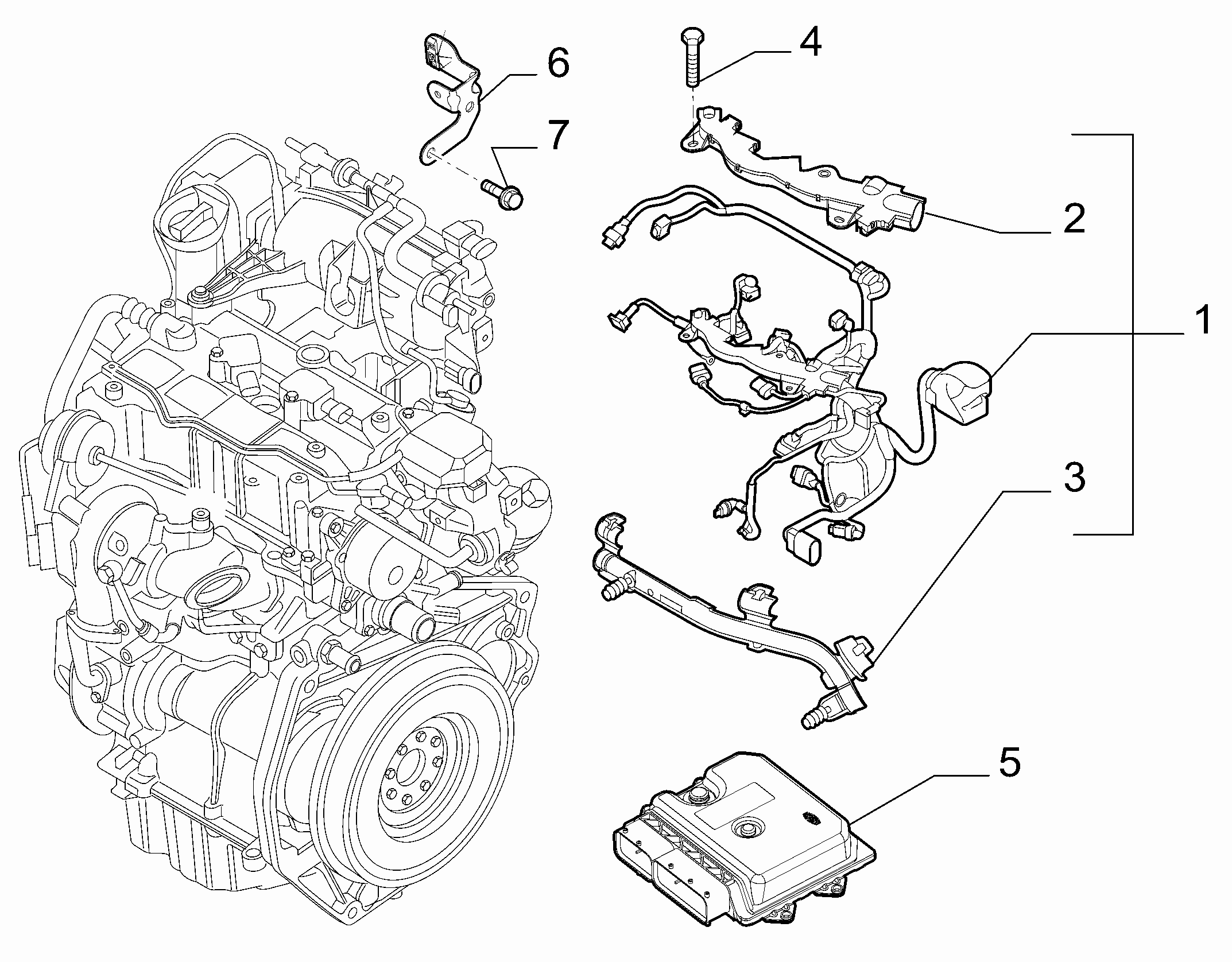 10226-045 ENGINE CABLES AND ECU ASSY (CC0.9)