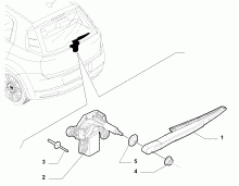55514-020 REAR WIPERS - ARM, BRUSHES AND MOTOR