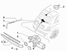 55514-020 REAR WIPERS - ARM, BRUSHES AND MOTOR