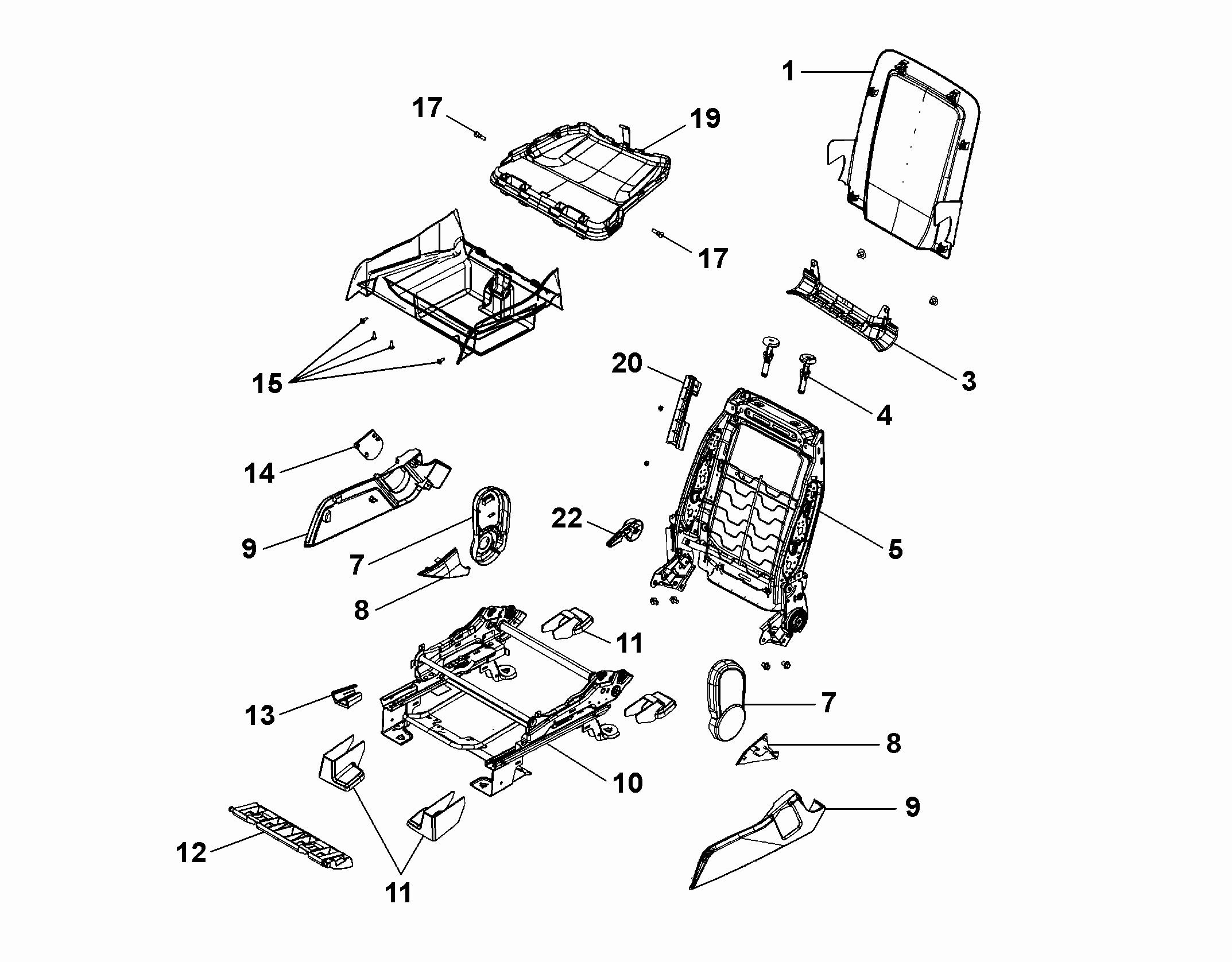 70601-022 PASSENGER SEAT FRAMES