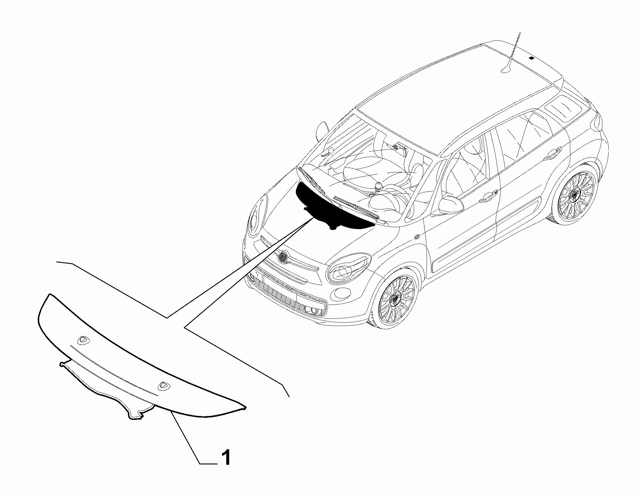70712-005 OUTER MOUDLINGS AND GASKETS ON CAR BONNET