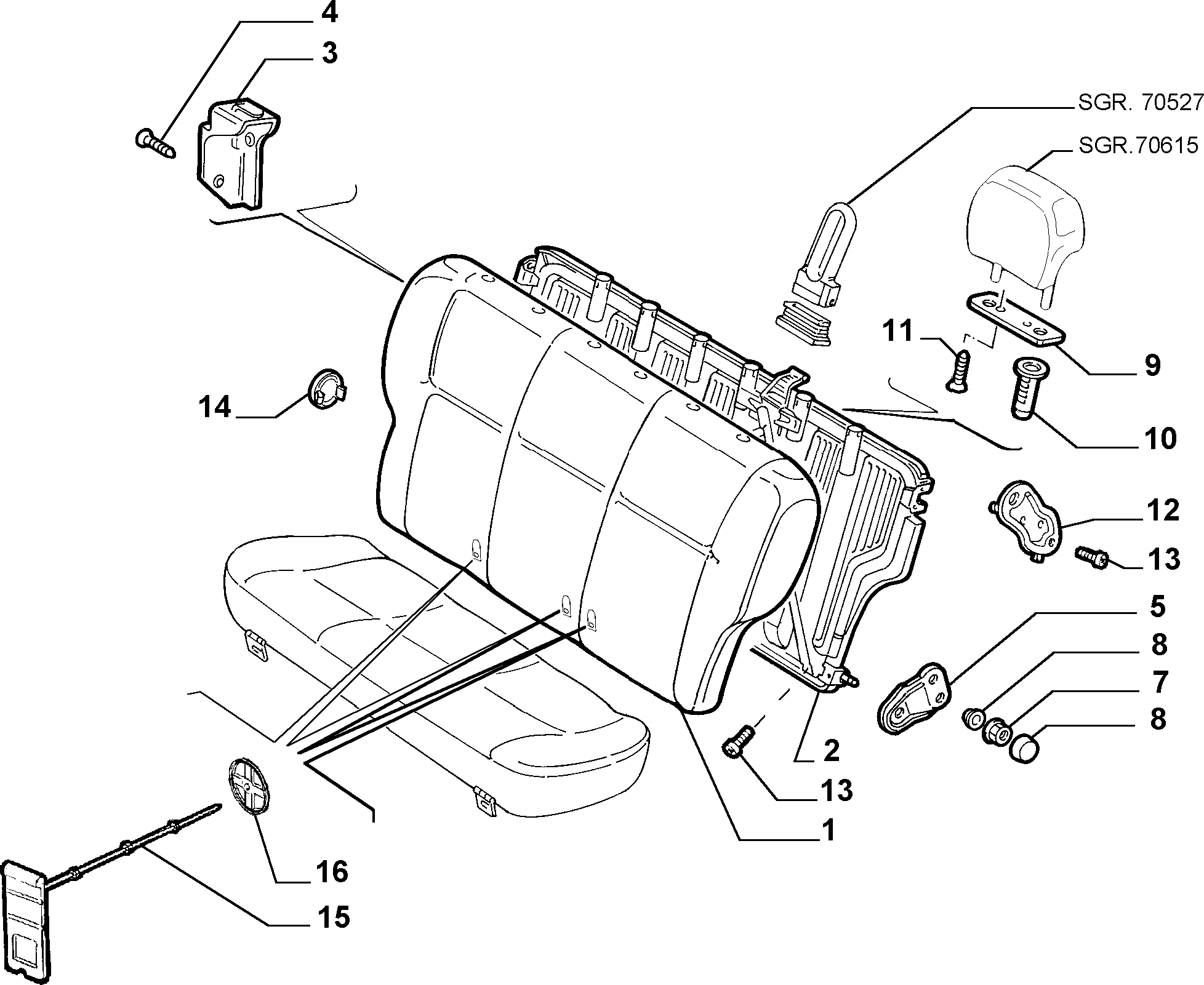 70613/00 REAR SEAT