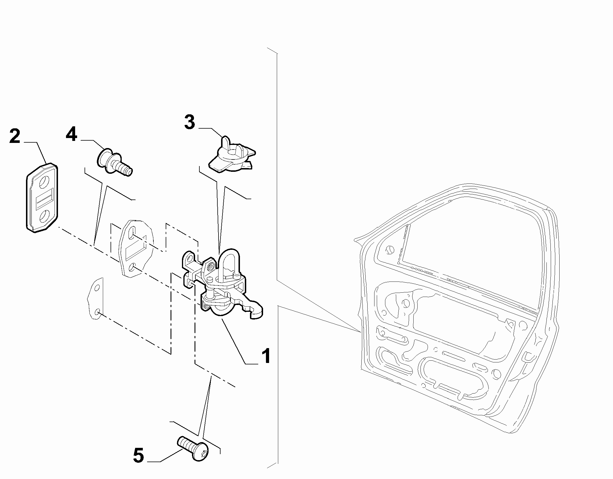 70129-020 FRONT SIDE DOOR HINGE AND SCREW