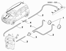 55514-040 FRONT AND REAR WIPER TUBING