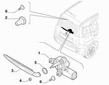 55514-020 REAR WIPERS - ARM, BRUSHES AND MOTOR