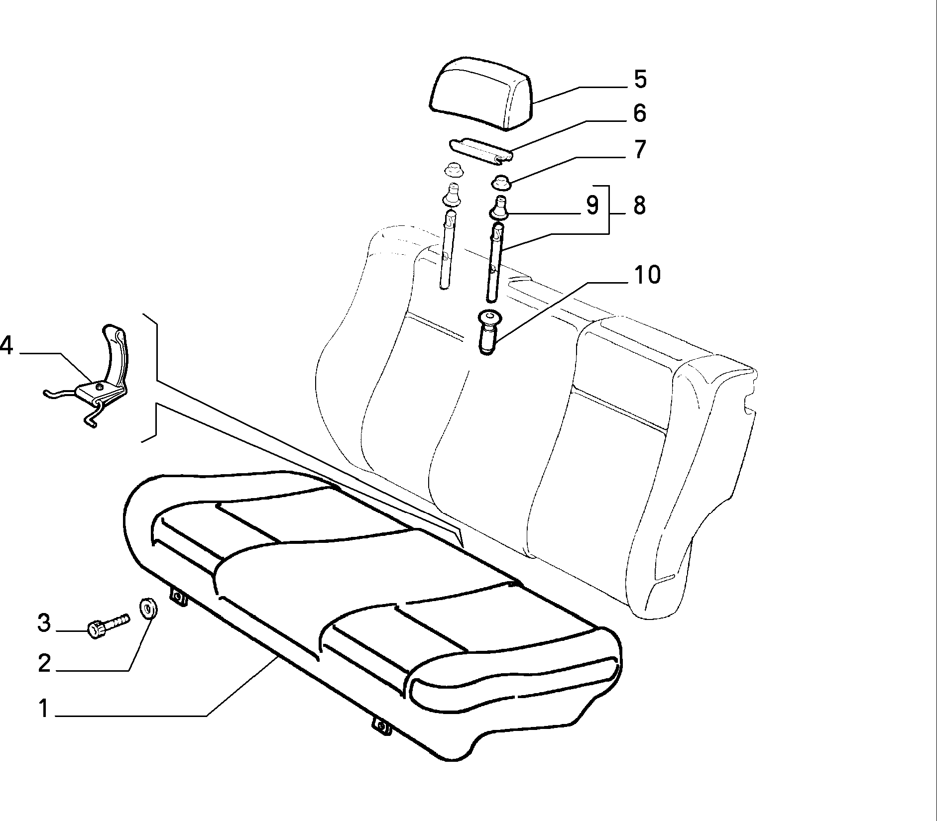 70613/00 REAR SEAT 