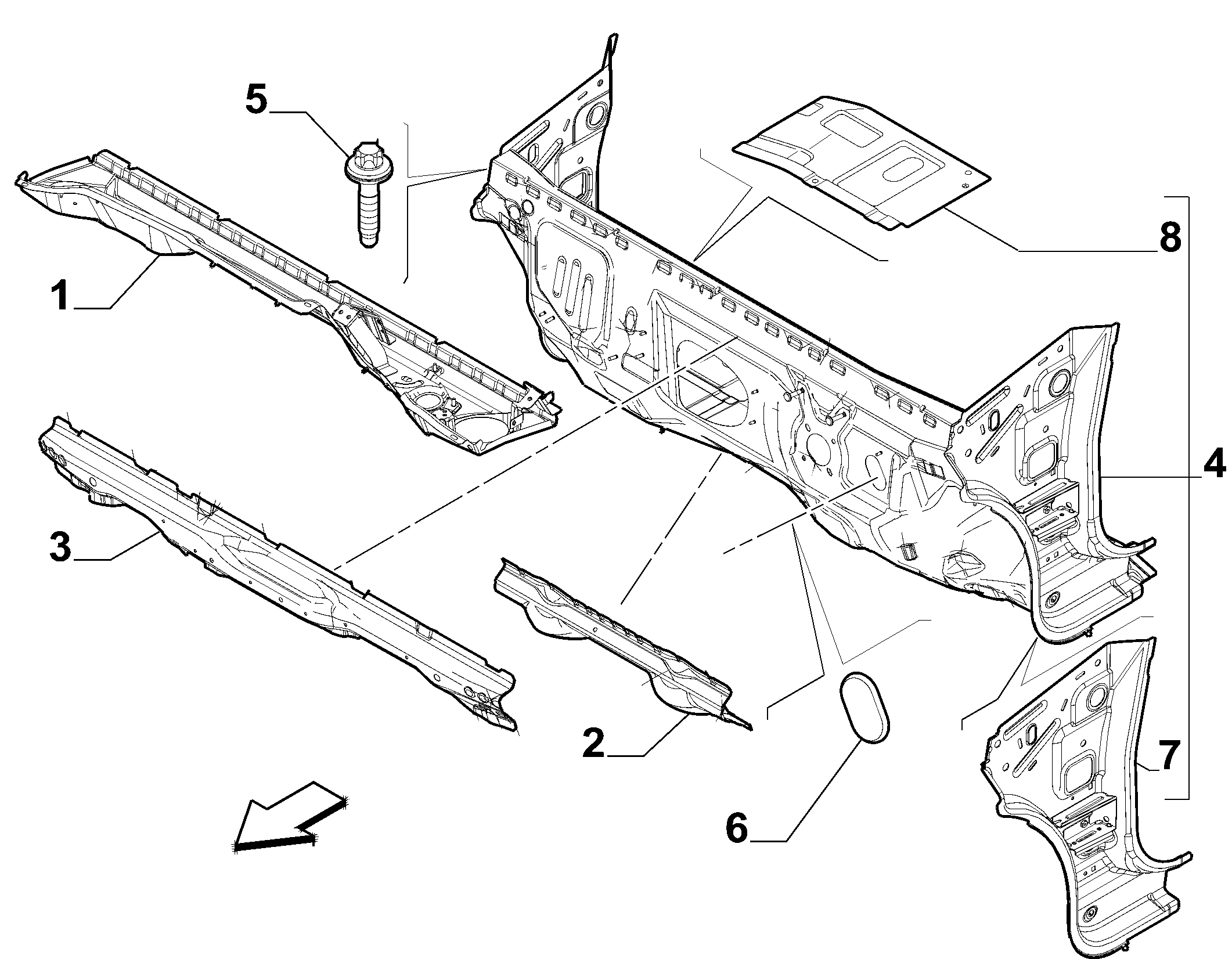 70002-040 INSTRUMENT PANEL WALL 