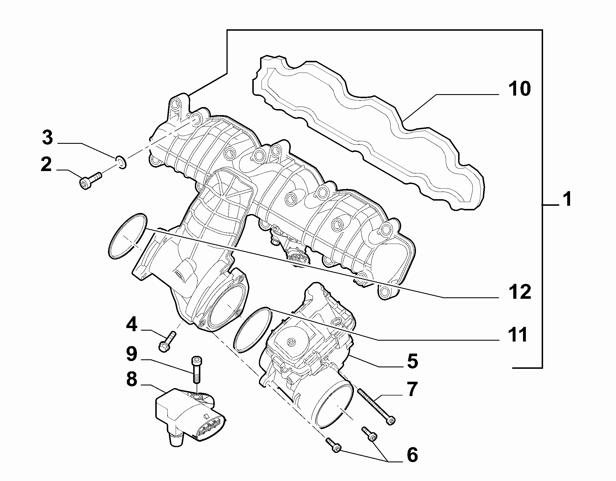 10255-010 INTAKE MANIFOLD AND BUTTERFLY CLIPS