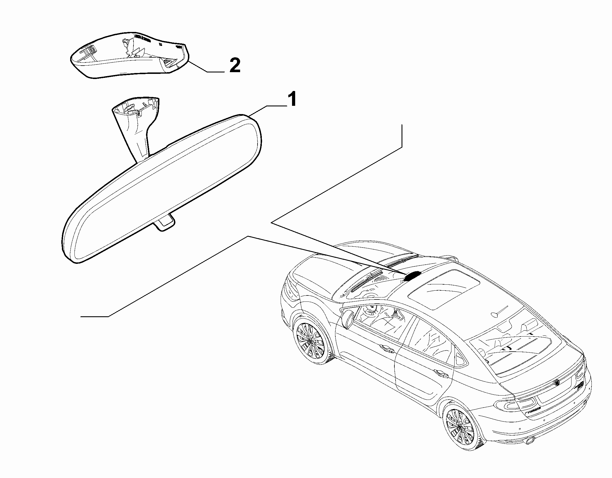 70740-010 REAR VIEW MIRROR