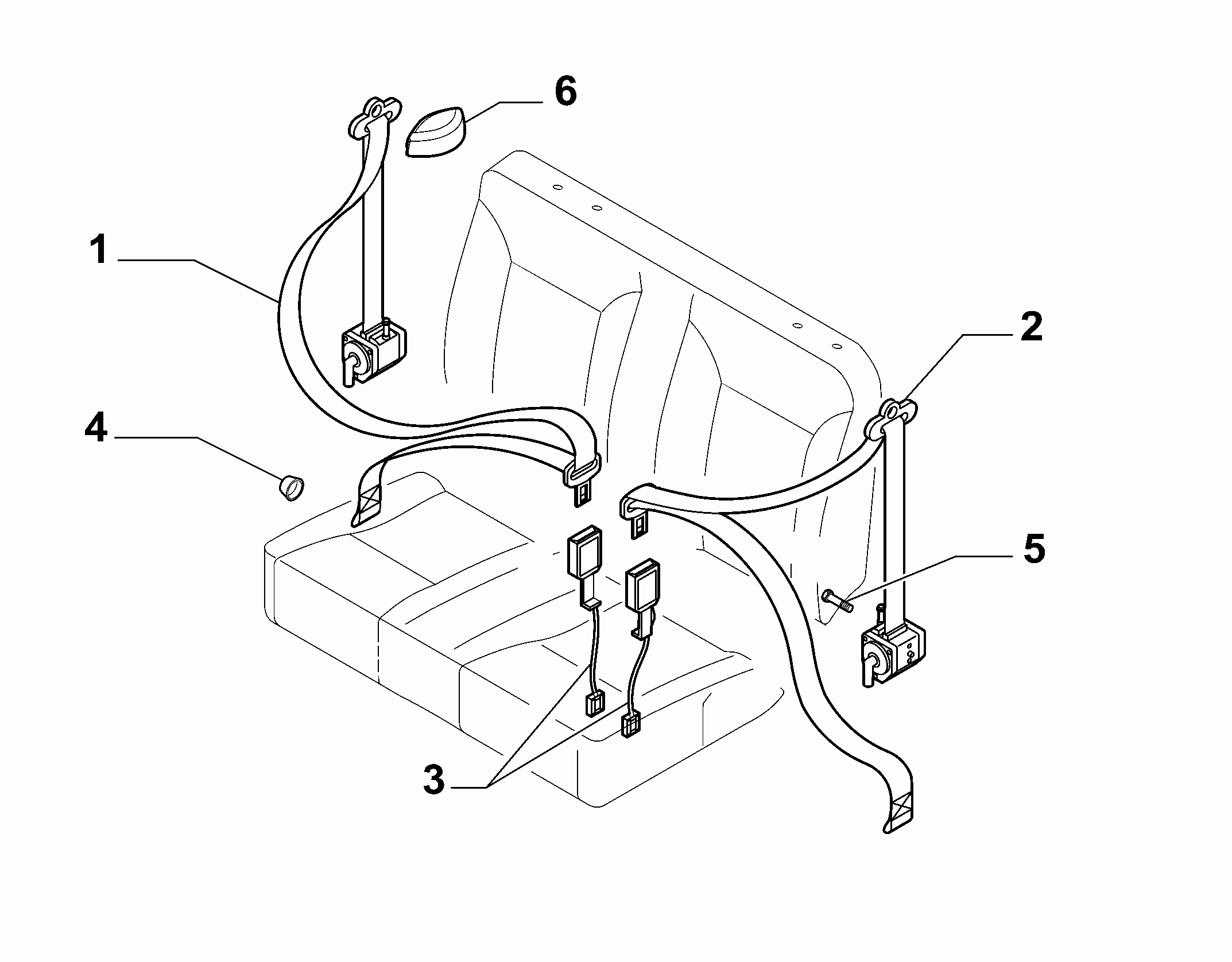 70527-020 REAR SEAT BELTS