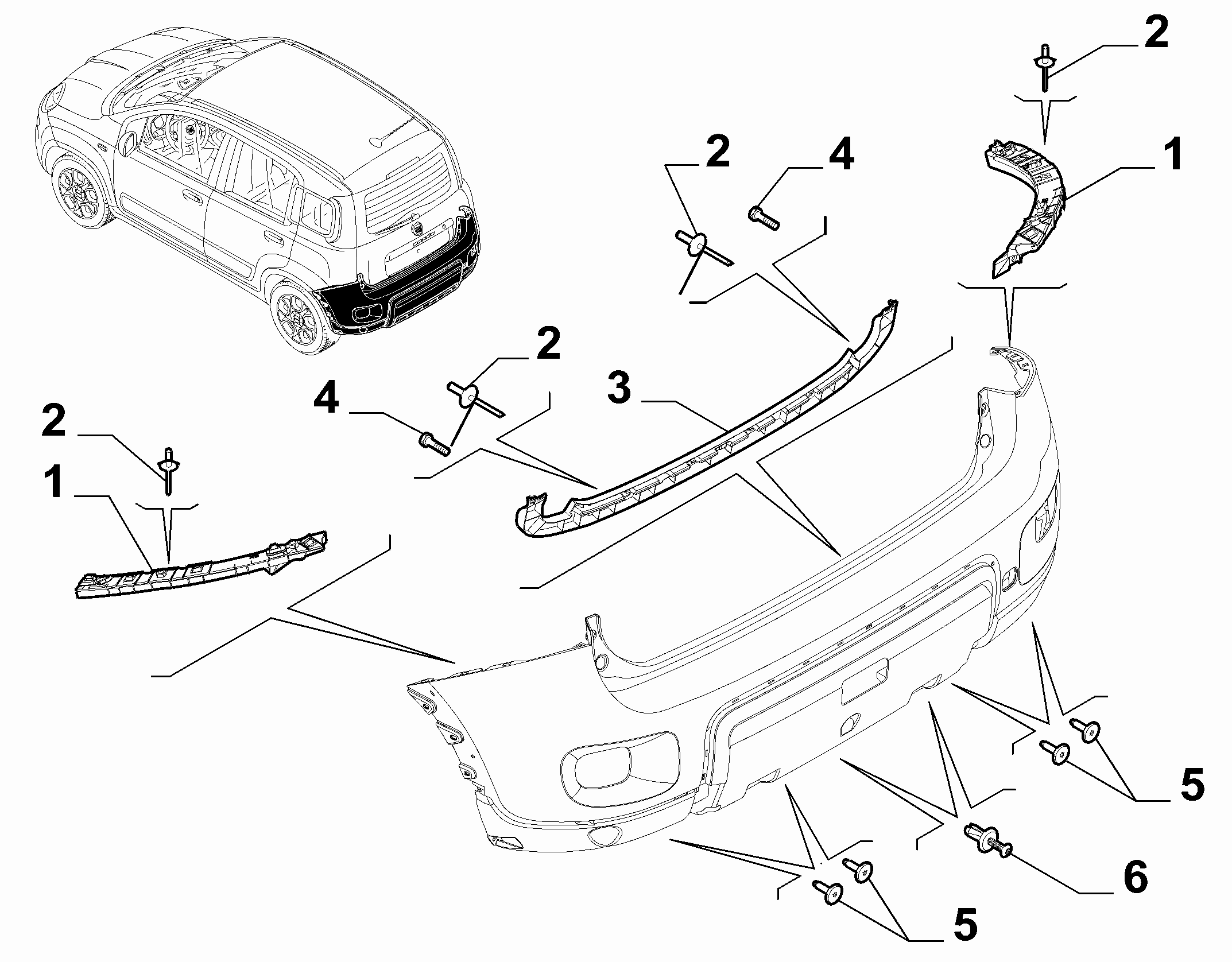 70727-020 REAR BUMPER CLAMPS