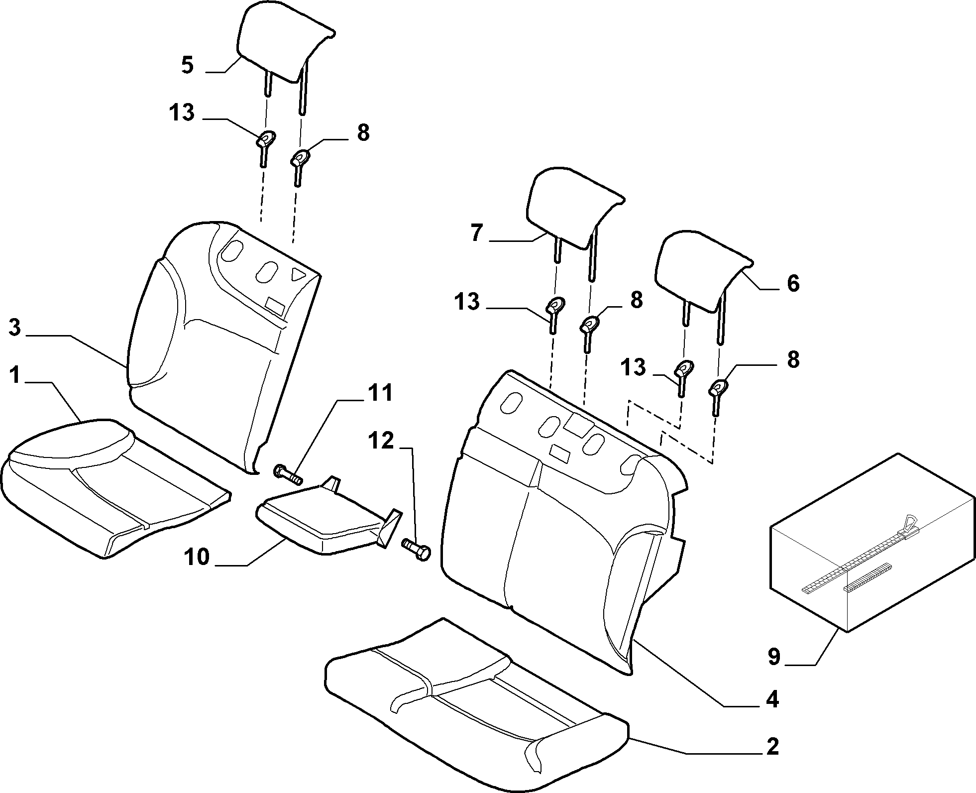 70615/12 REAR SEAT LINING