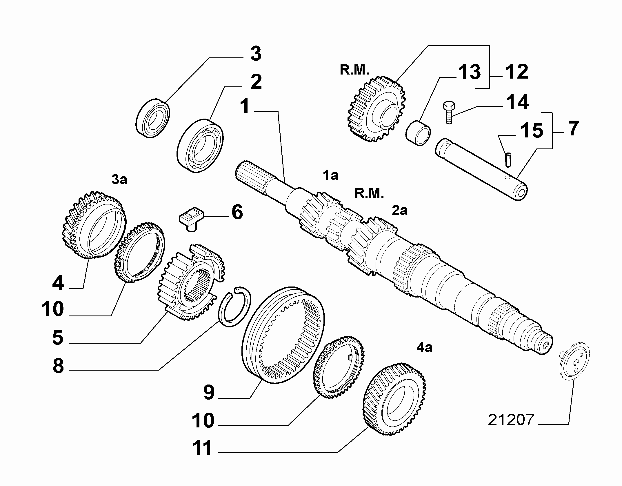 21215-010 PRIMARY SHAFT AND GEAR LEAD