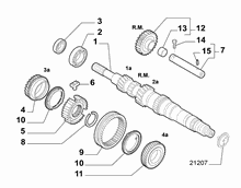 21215-010 PRIMARY SHAFT AND GEAR LEAD