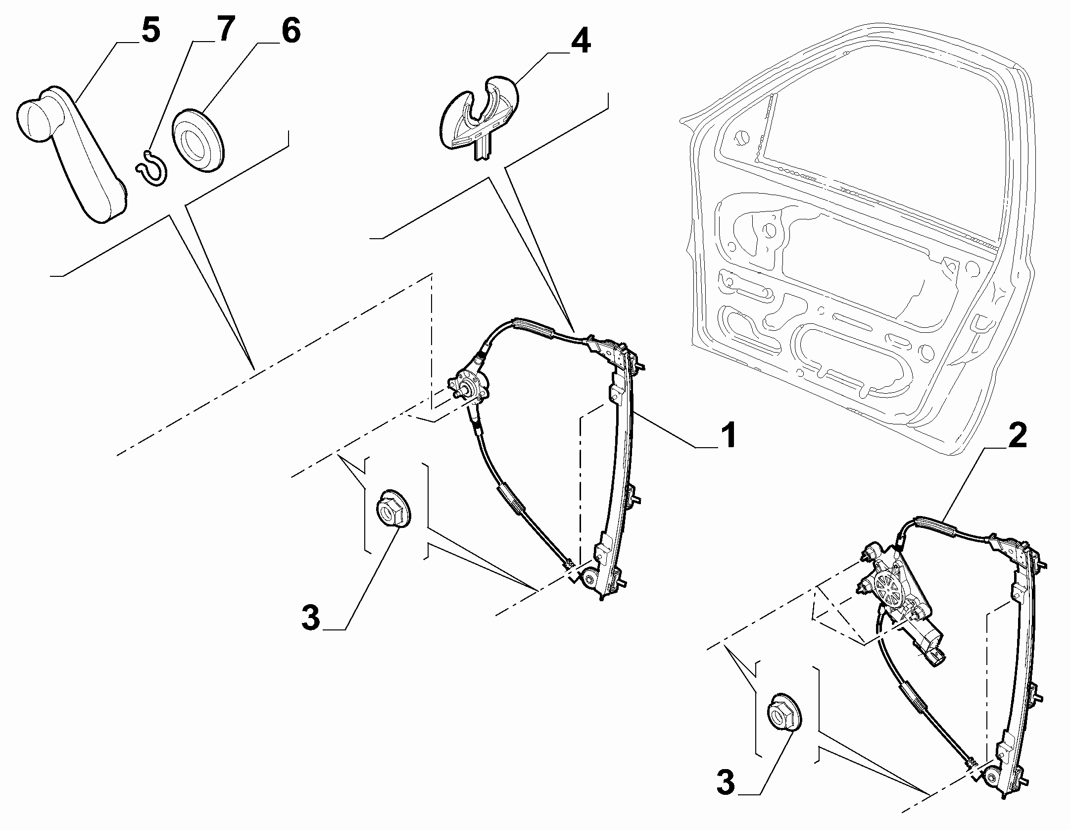70129-040 FRONT ELECTRIC WINDOW 