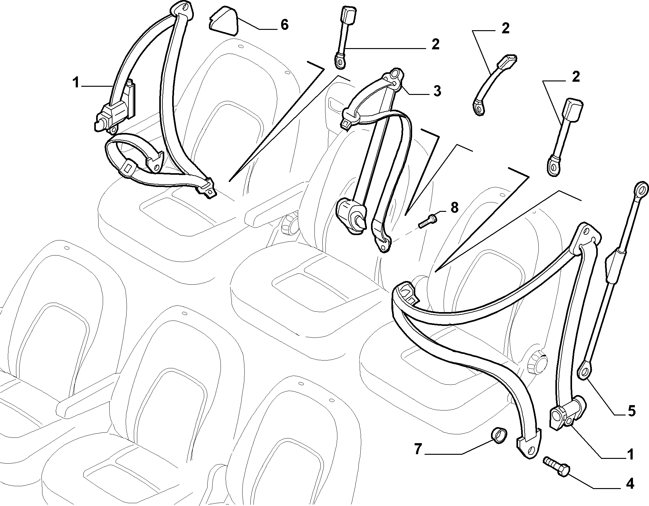 70527-030 THIRD ROW SEAT BELTS