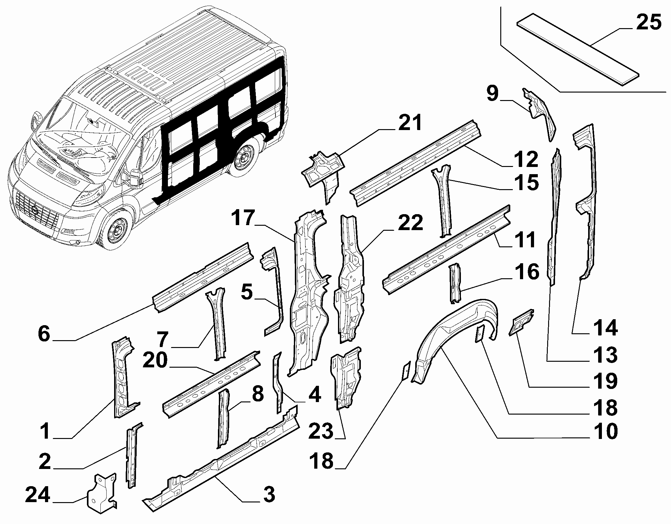 70004-010 REAR SIDE FRAME STRUCTURE