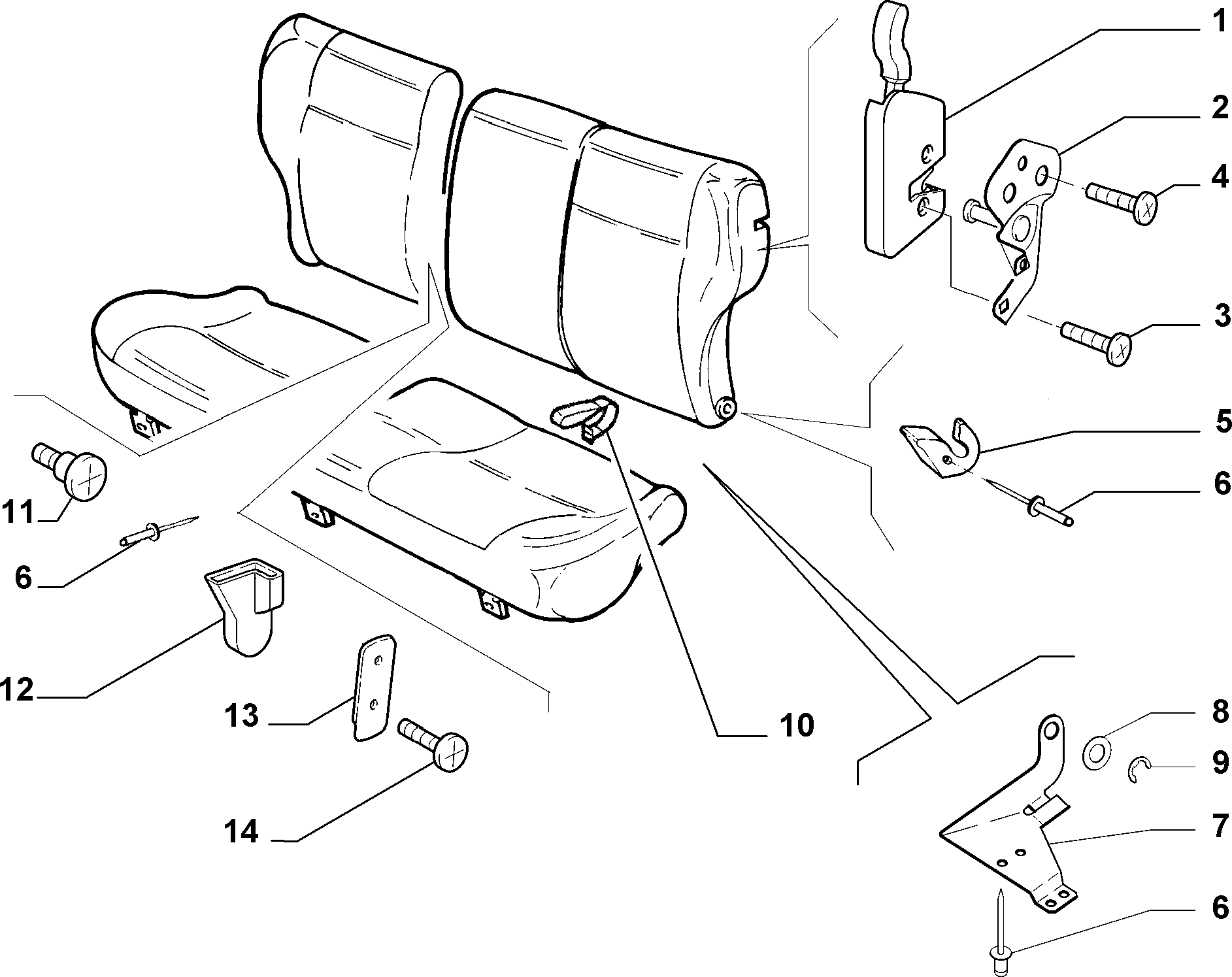 70613/01 REAR SEAT