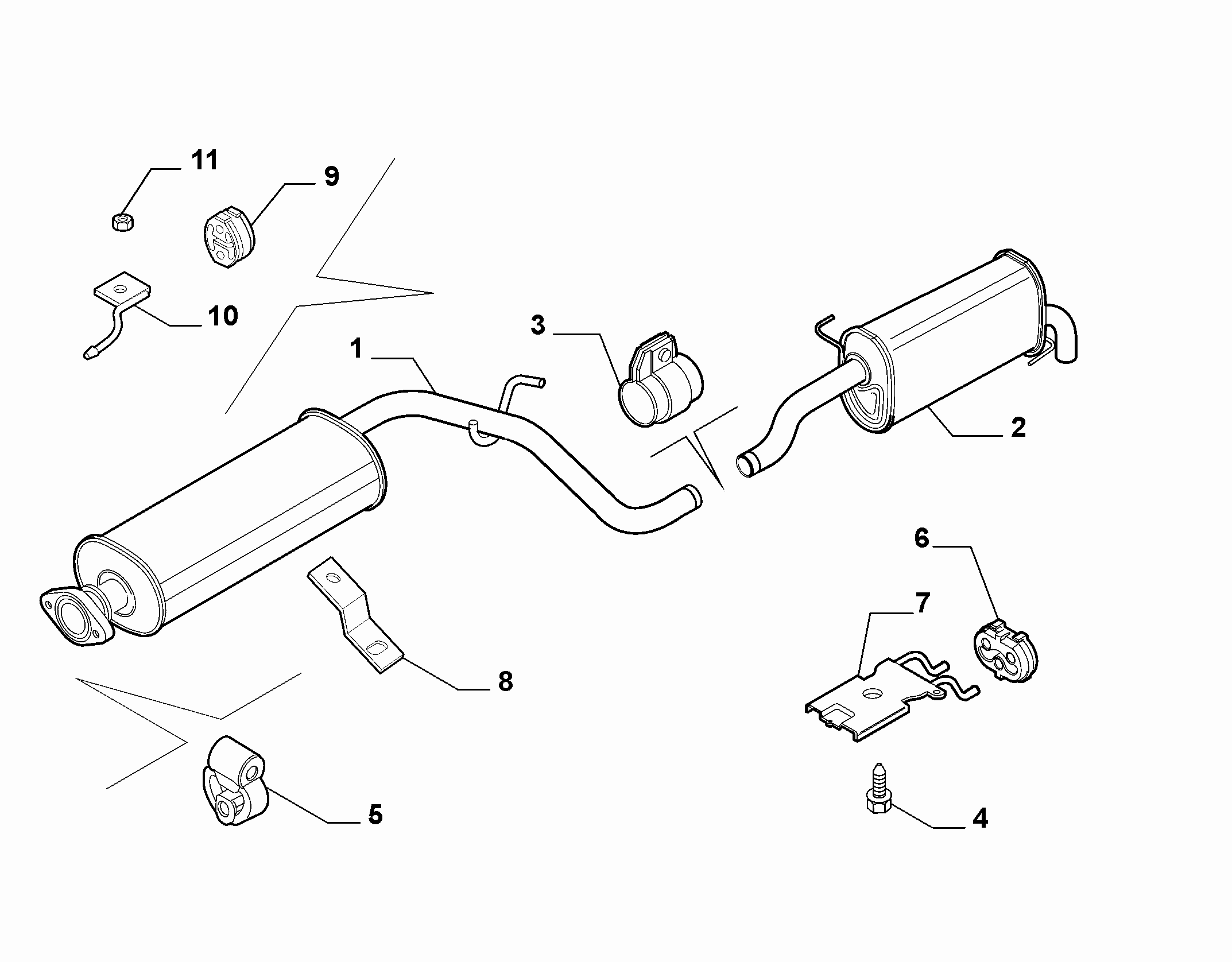 10258-030 REAR AND CENTRAL PIPES
