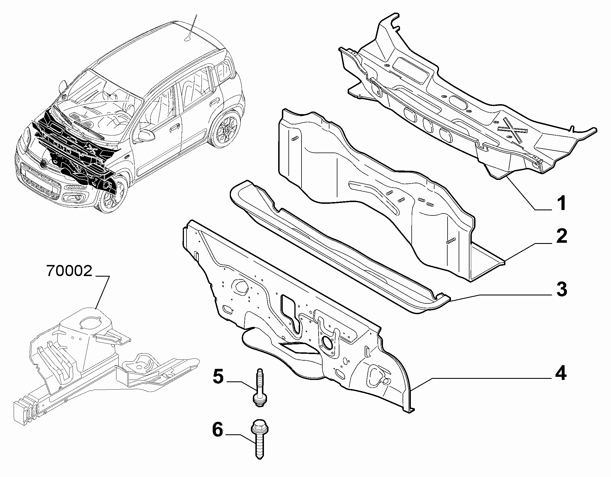 70002-040 INSTRUMENT PANEL WALL 