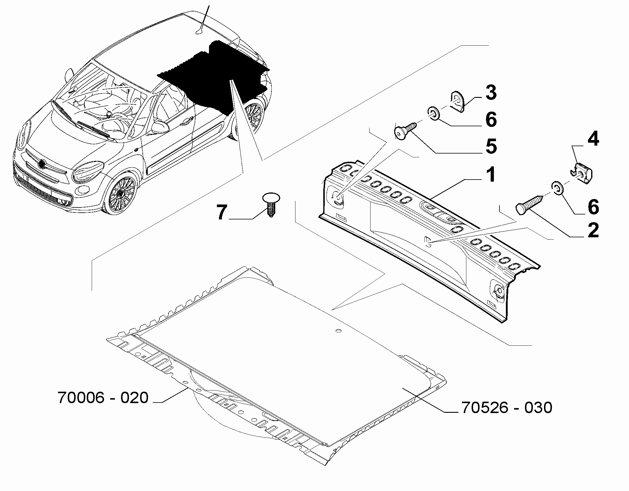 70526-020 REAR TRUNK INTERNAL LINING