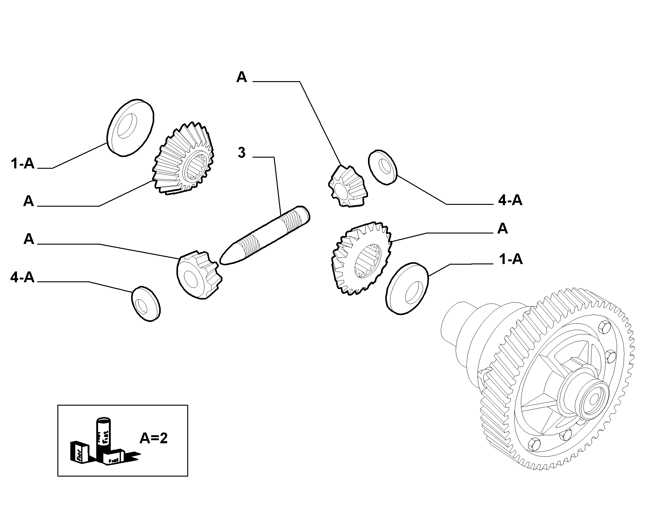 21220-020 CROWN WHEEL AND HALF CRANKSHAFT