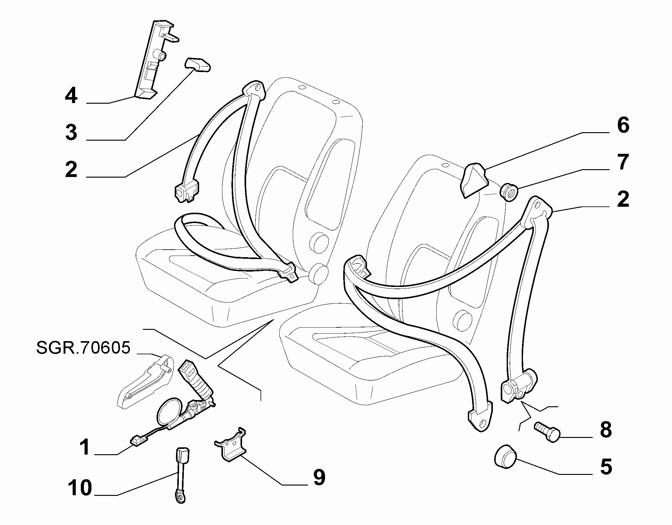 70527-010 FRONT SEAT BELTS
