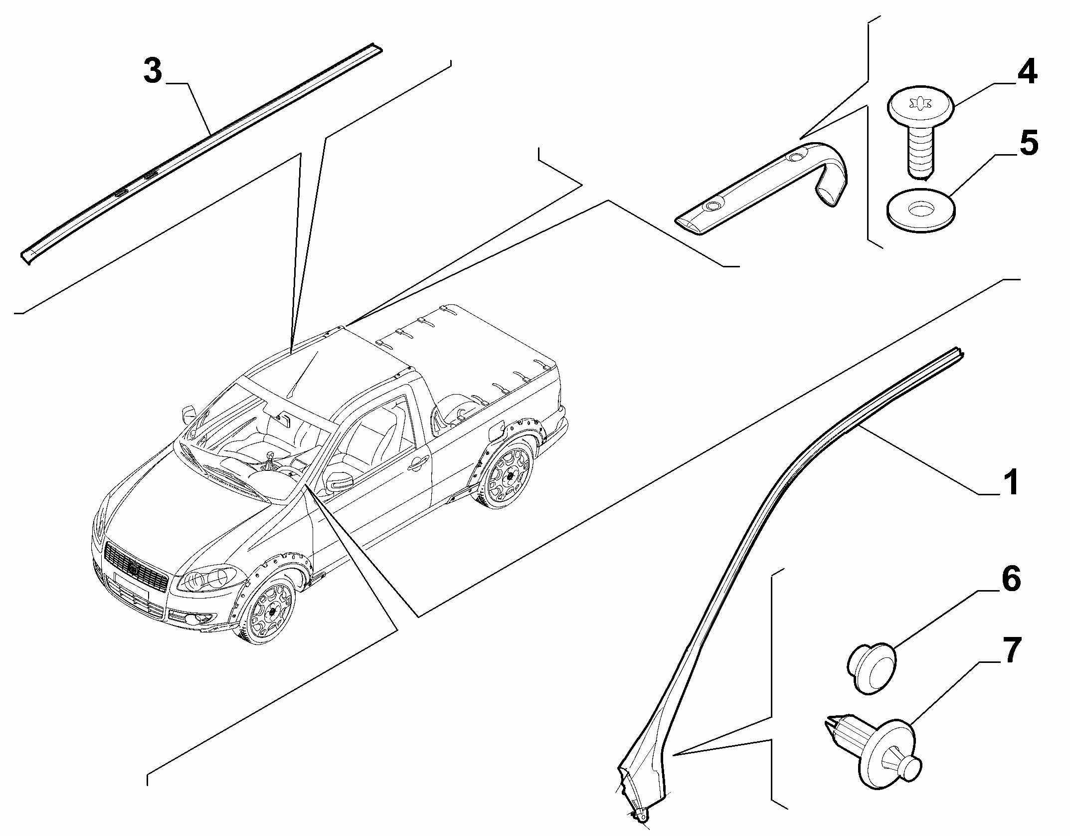 70712-030 OUTER MOULDINGS, ROOF AREA