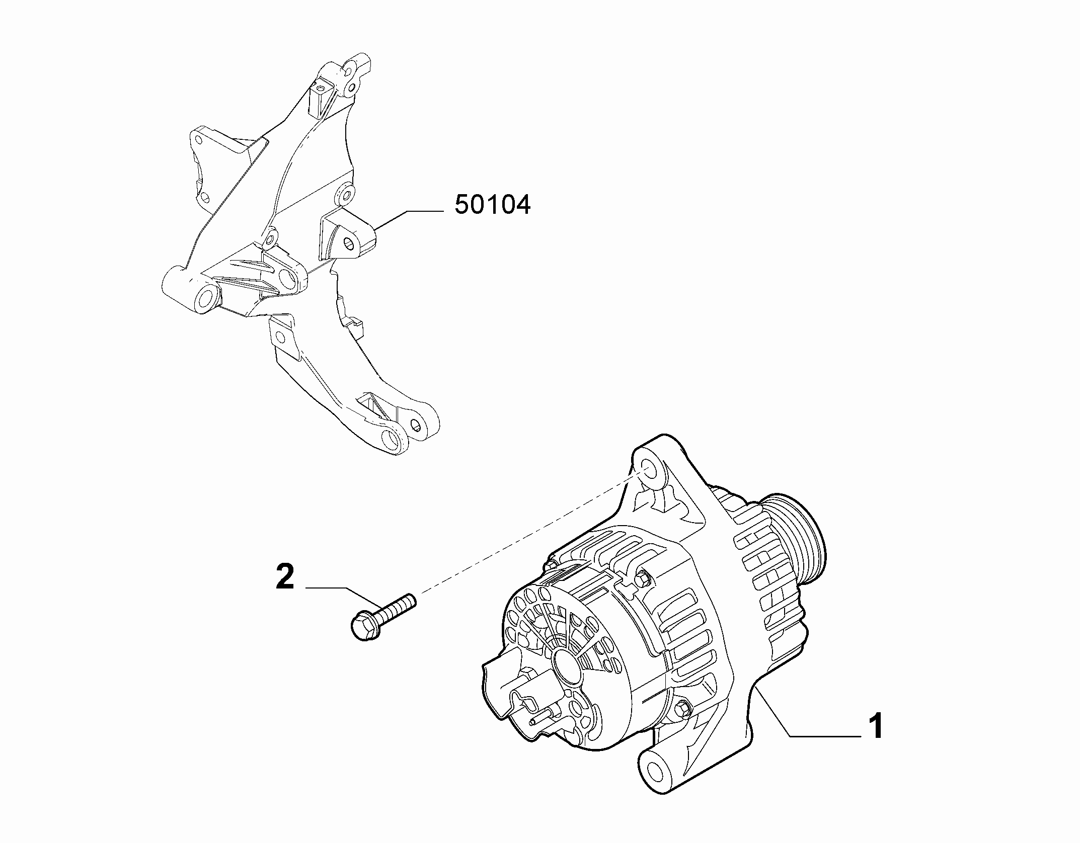 55301-010 ALTERNATOR AND MOUNTING