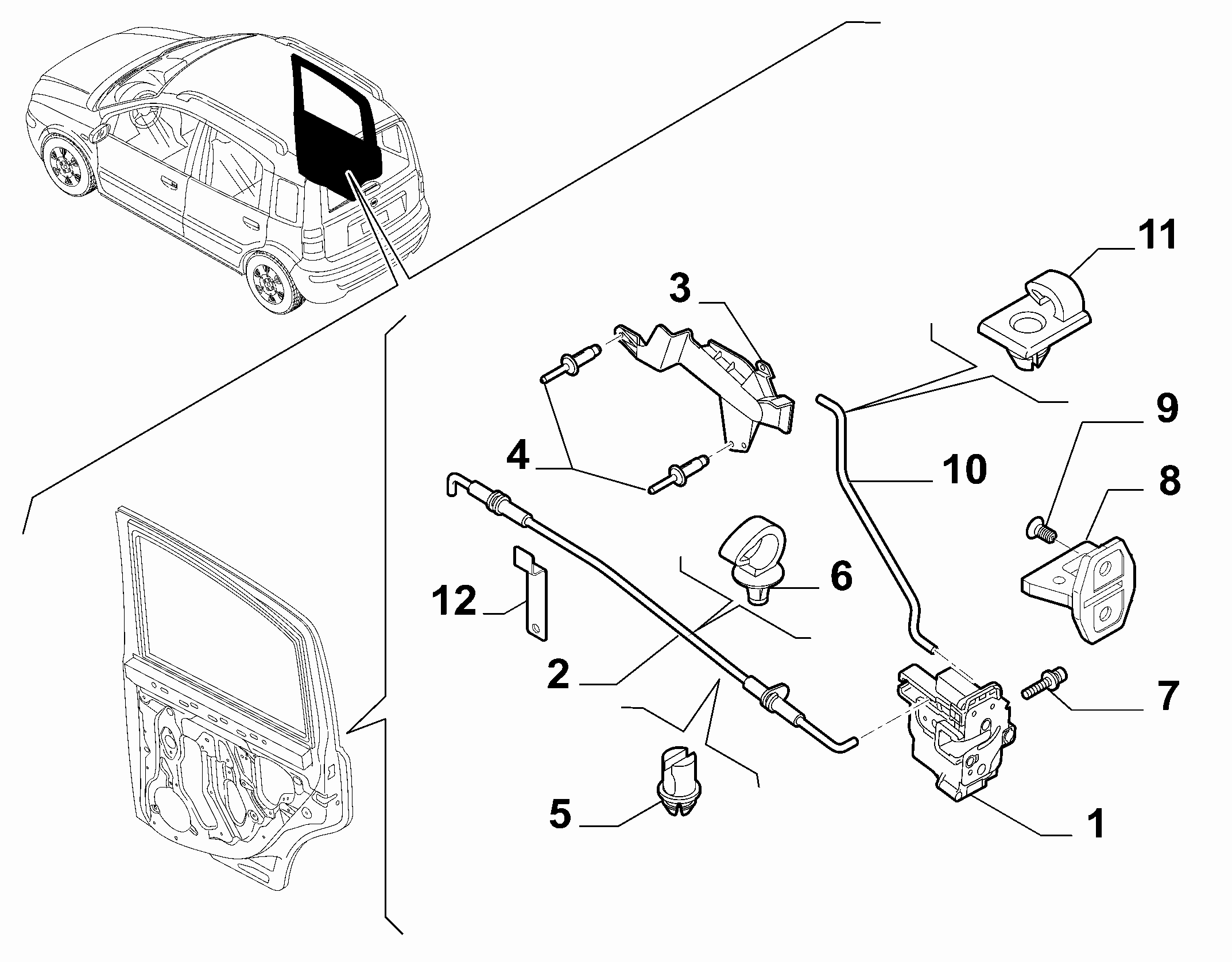 70136-050 REAR DOOR LOCK