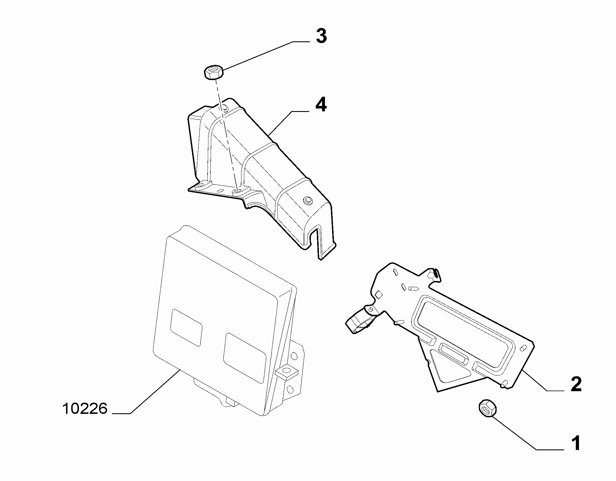10225-020 INJECTION ECU AND ENGINE HARNESS FASTENERS