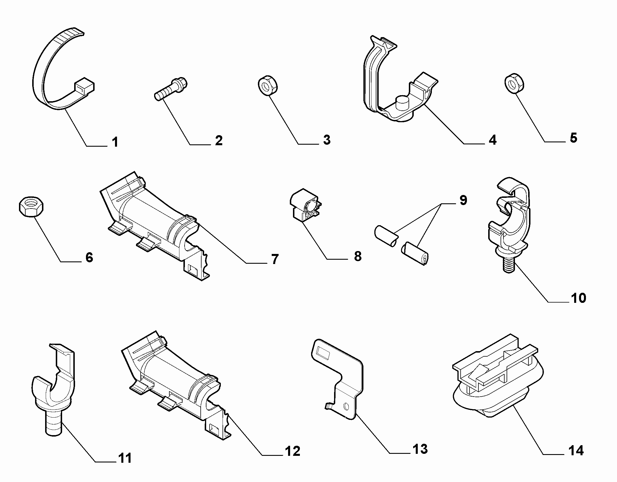 55527-010 CABLE SET FIXINGS