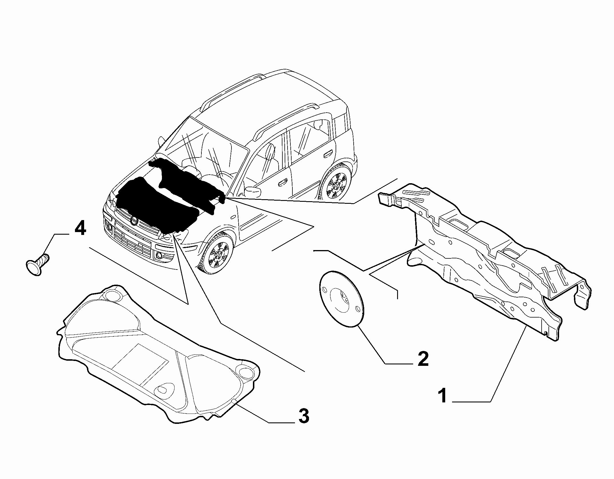 70522-010 BONNET AND ENGINE PADDING AND INSULATION