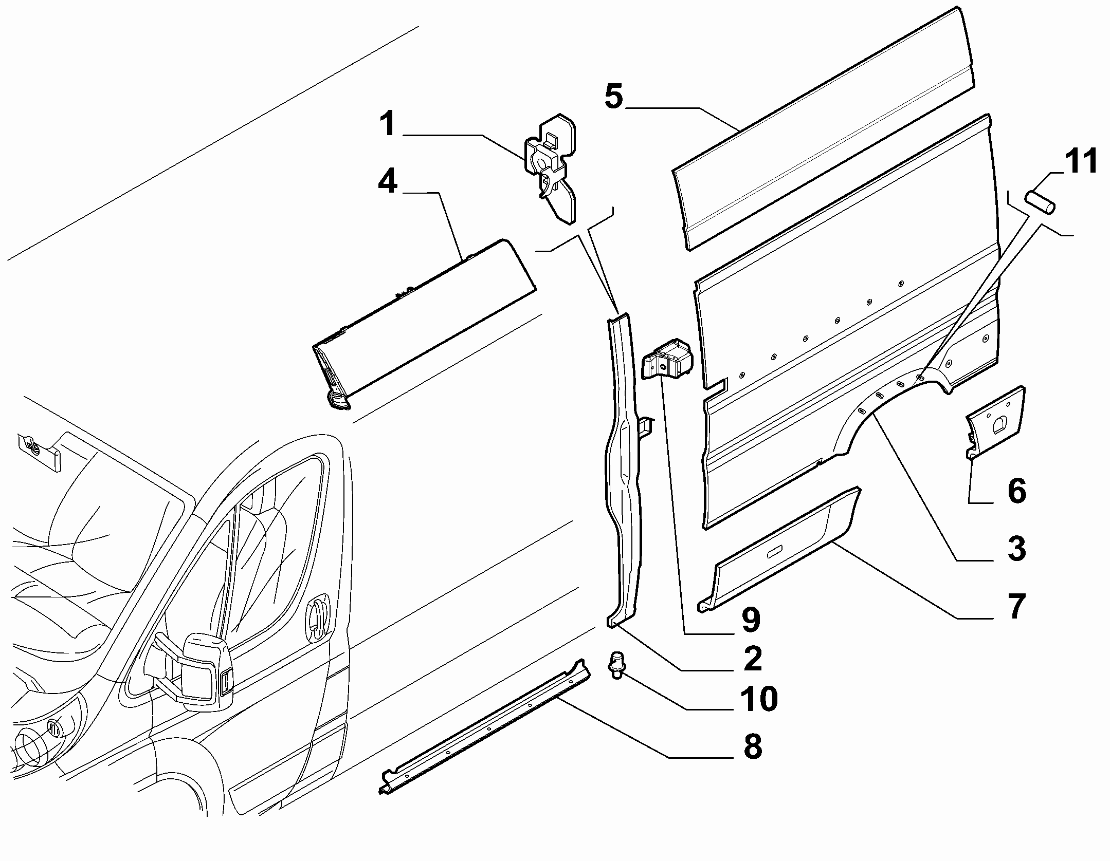 70020-040 OUTER SIDE PANEL FOR COMMERCIAL VEHICLES