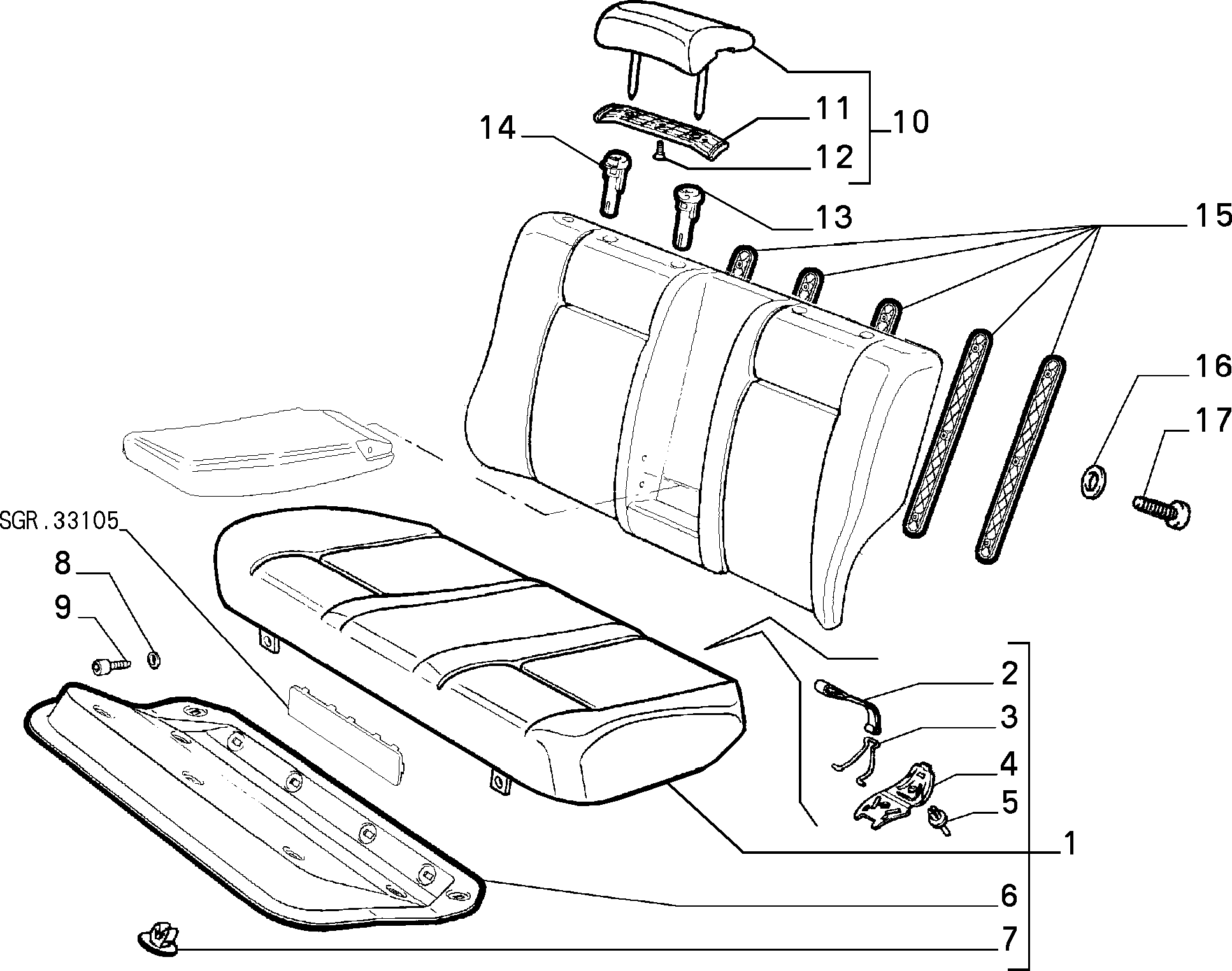 70613/01 REAR SEAT