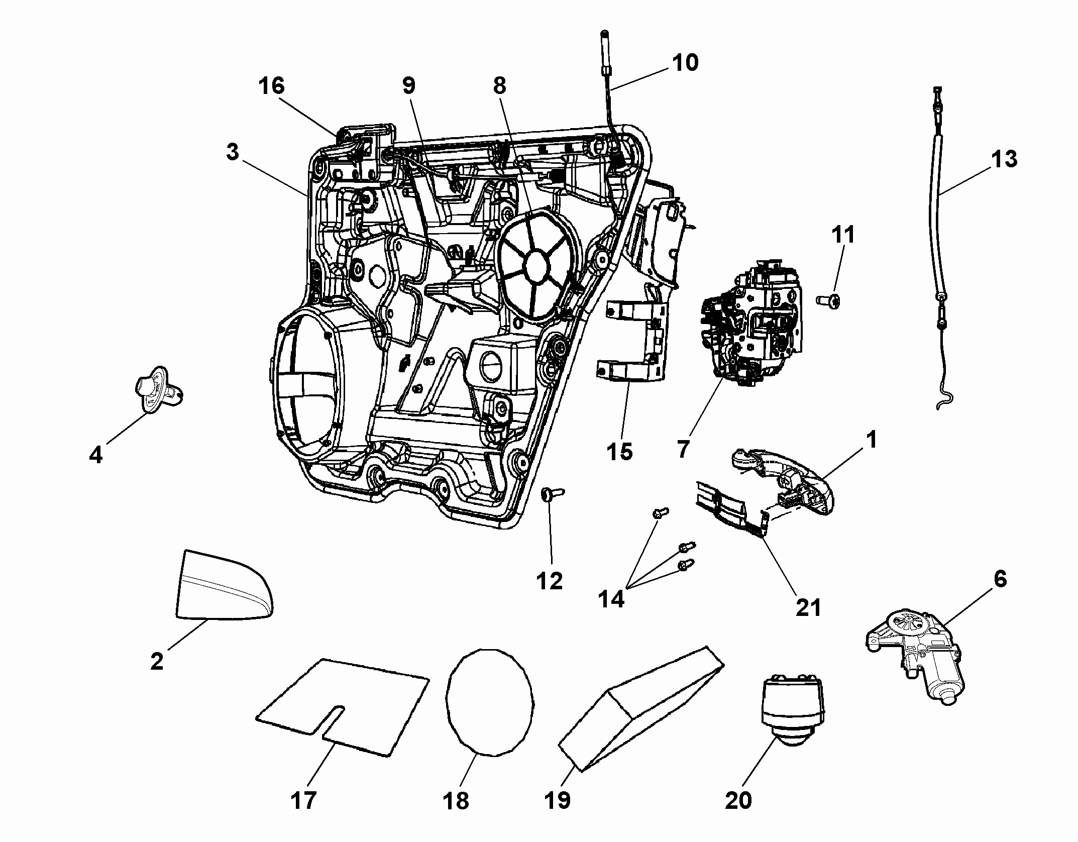 70136-015 REAR SIDE DOOR PARTS