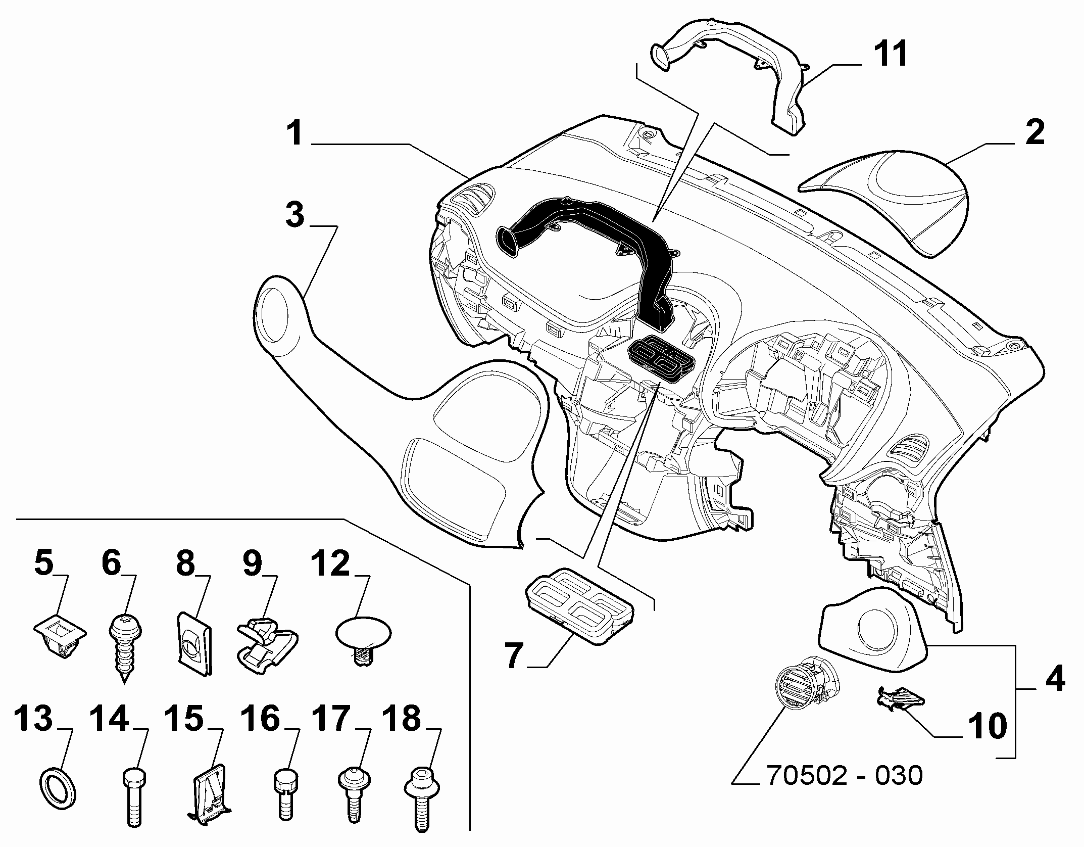 70502-010 DASHBOARD INSTRUMENT HOLDER