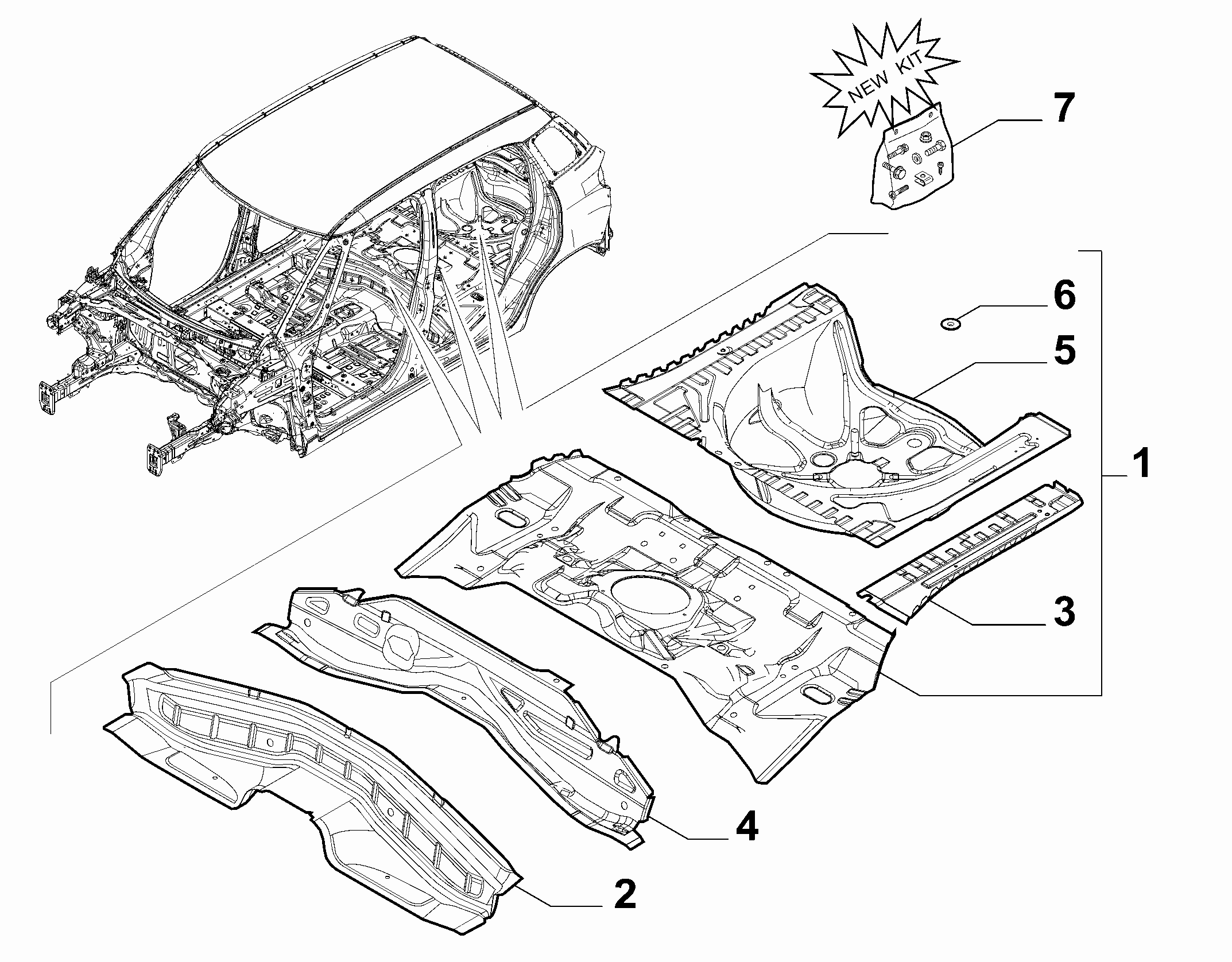 70006-020 REAR FLOOR PANEL