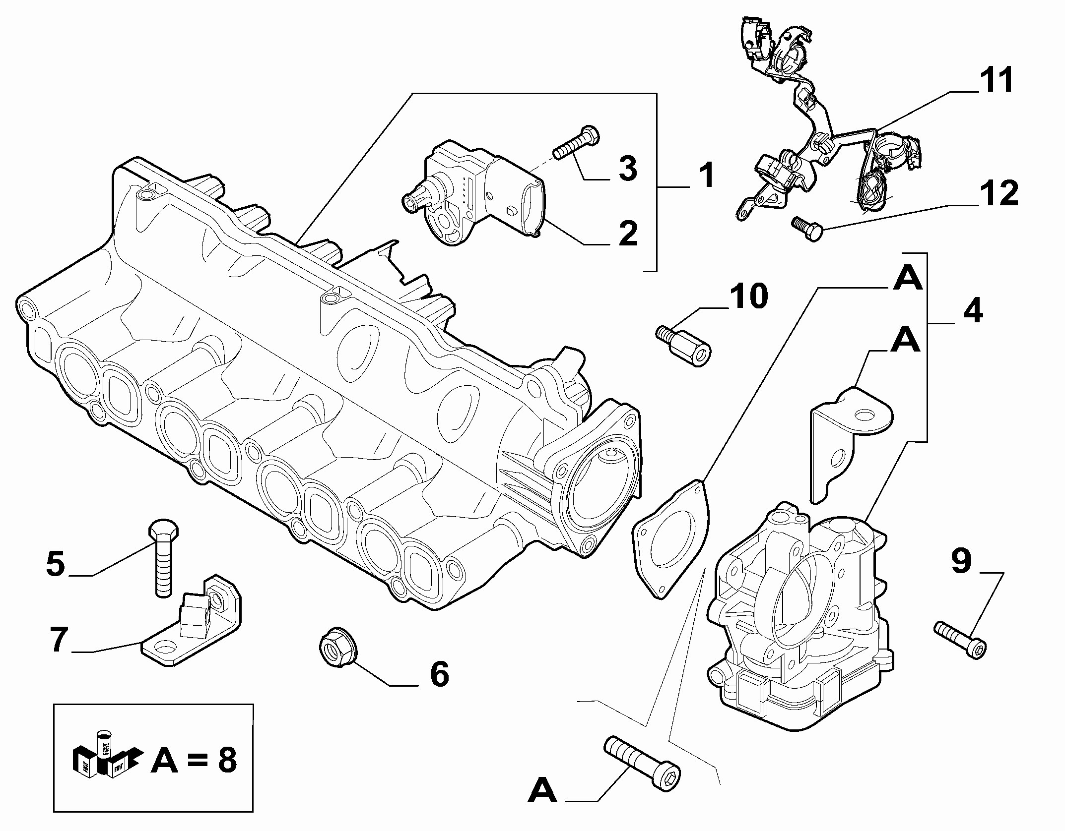 10255-010 INTAKE MANIFOLD AND BUTTERFLY CLIPS