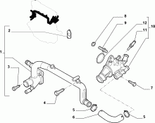 10402-020 THERMOSTAT AND WATER PIPES